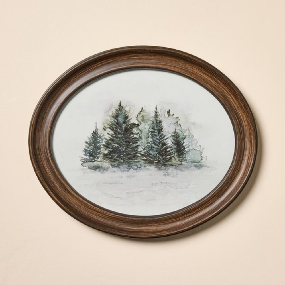 10"x12" Oval Framed Watercolor Trees Wall Art Hearth & Hand with Magnolia Target